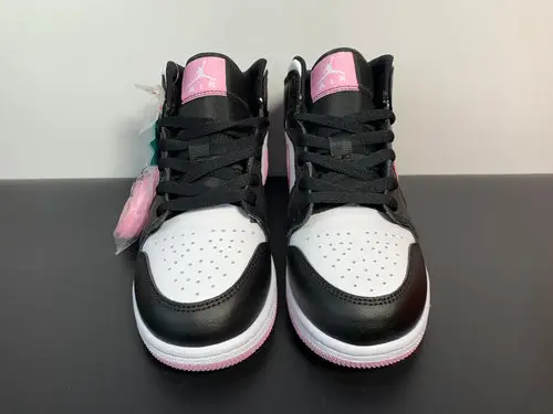 Air Jordan 1 Mid GS Pink and White Panda 