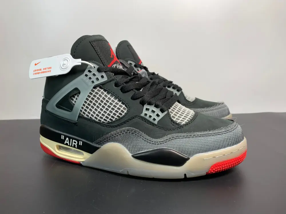 OFF-WHITE x Air Jordan 4 “Bred” CV9388-001 