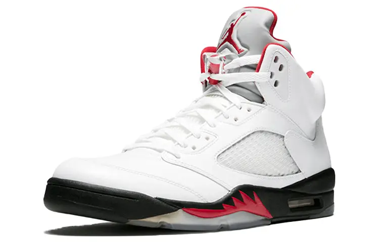 Air Jordan 5 Retro White Fire Red Black 136027-100 