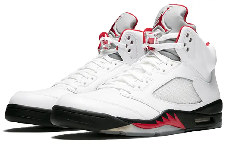 Air Jordan 5 Retro White Fire Red Black 136027-100 