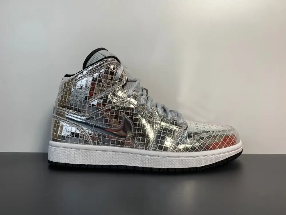 Air Jordan 1 Mid SE Disco Metallic Silver CU9304-001 