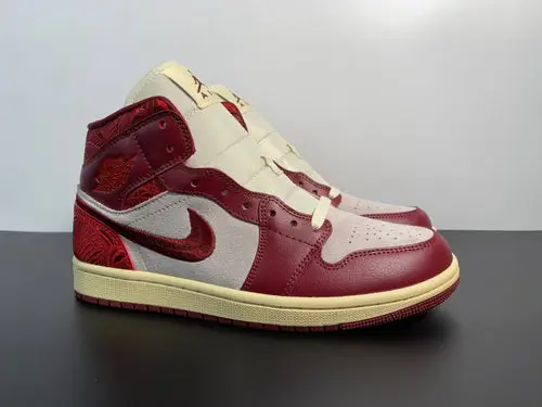 Nike Air Jordan 1 Mid Tiki Leaf Team Red DZ2820-601 