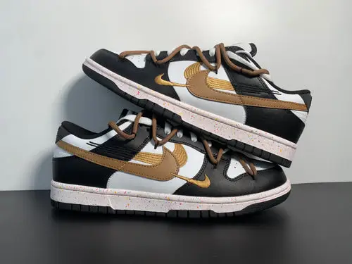 SB Dunk Low”Multi-Color White Black Brown Swoosh FD4623-142 
