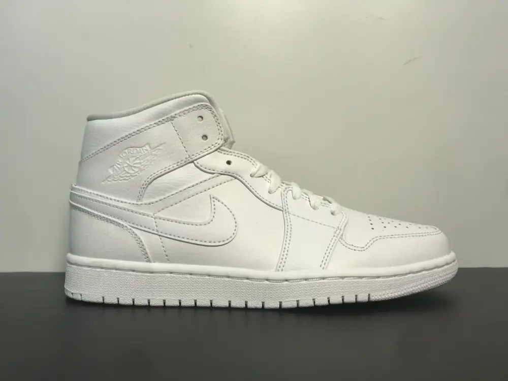 Air Jordan 1 Mid Triple White 