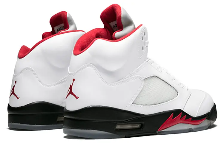 Air Jordan 5 Retro White Fire Red Black 136027-100 