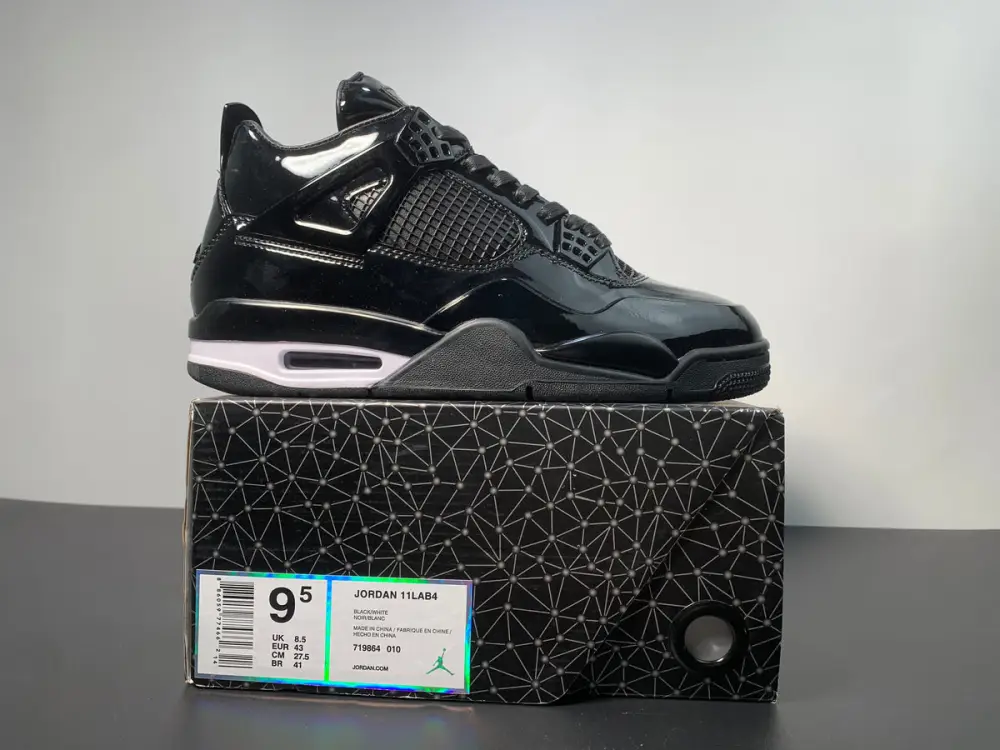 Air Jordan 4 11Lab4 Black Patent 