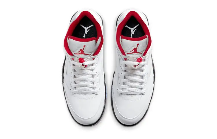 Air Jordan 5 Low Golf 'Fire Red' White Black Metallic Silver Fire Red 