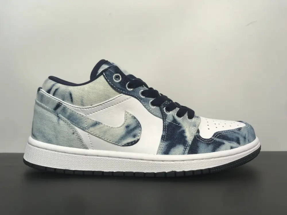 Air Jordan 1 Low Denim Blue Patchwork Star 