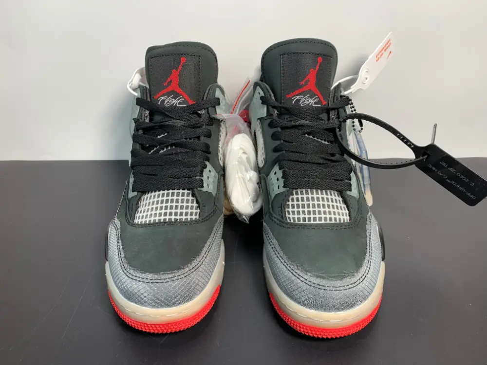 OFF-WHITE x Air Jordan 4 “Bred” CV9388-001 