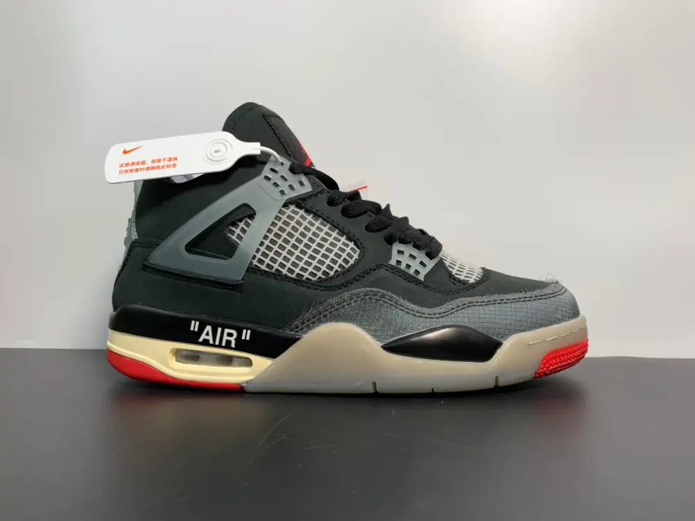 OFF-WHITE x Air Jordan 4 “Bred” CV9388-001 