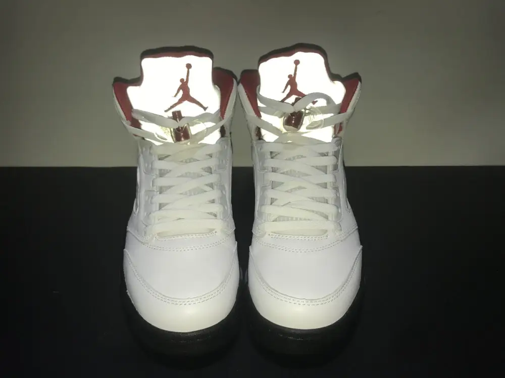 Air Jordan 5 Low Golf 'Fire Red' White Black Metallic Silver Fire Red 