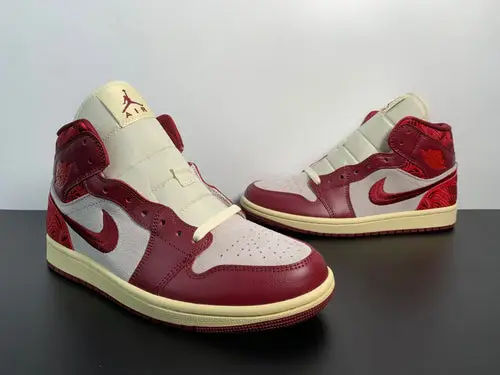 Nike Air Jordan 1 Mid Tiki Leaf Team Red DZ2820-601 