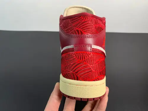 Nike Air Jordan 1 Mid Tiki Leaf Team Red DZ2820-601 
