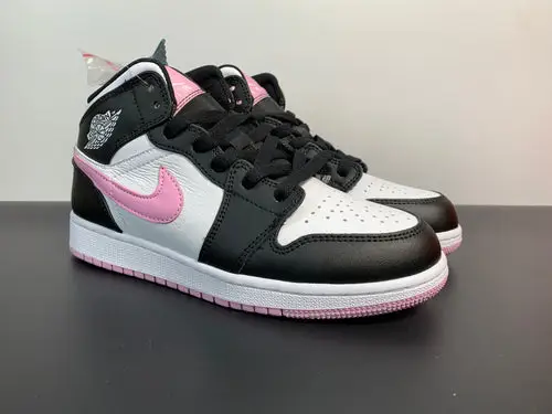 Air Jordan 1 Mid GS Pink and White Panda 