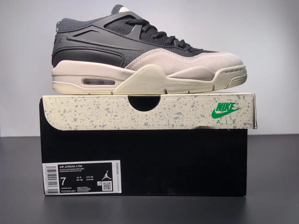Air Jordan 4 RM Black Light Bone-Dark Grey FQ7939-001 