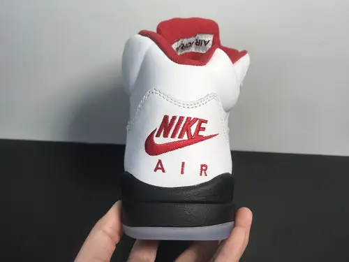 Air Jordan 5 Low Golf 'Fire Red' White Black Metallic Silver Fire Red 