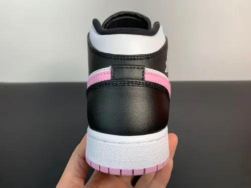 Air Jordan 1 Mid GS Pink and White Panda 