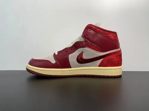 Nike Air Jordan 1 Mid Tiki Leaf Team Red DZ2820-601 