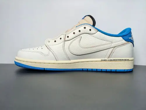 Air Jordan 1 Retro Low OG SP Fragment x Travis Scott Sail Military Blu 