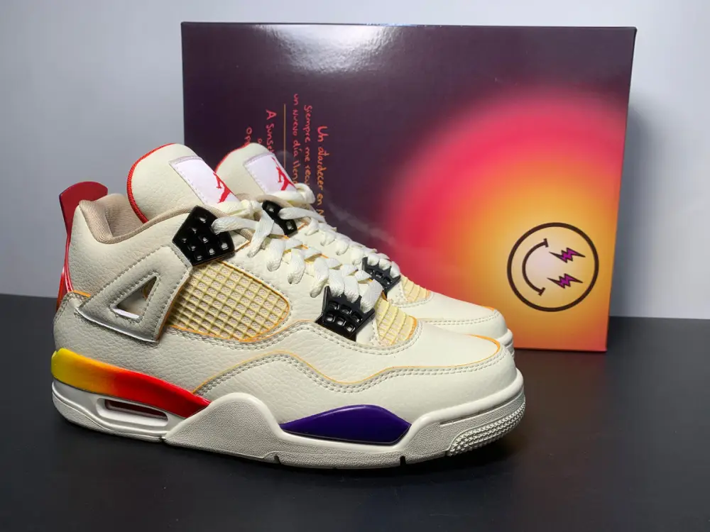 Air Jordan 4 X J Balvin Medellín Sunset Unisex Sneakers 