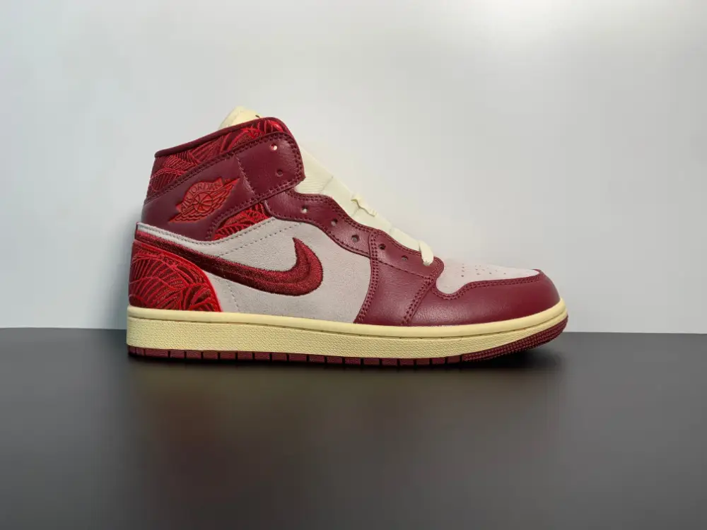 Nike Air Jordan 1 Mid Tiki Leaf Team Red DZ2820-601 