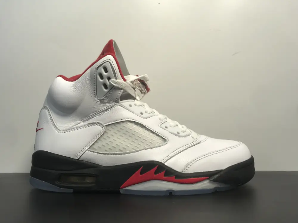 Air Jordan 5 Low Golf 'Fire Red' White Black Metallic Silver Fire Red 