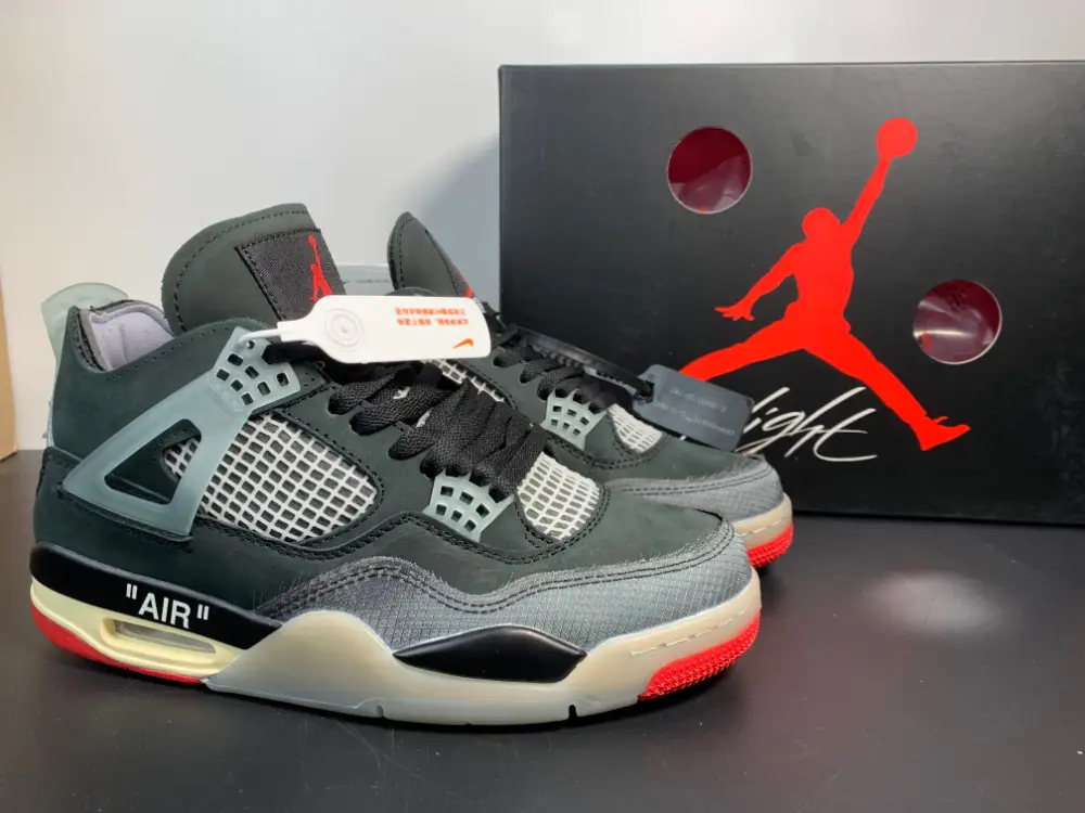 OFF-WHITE x Air Jordan 4 “Bred” CV9388-001 