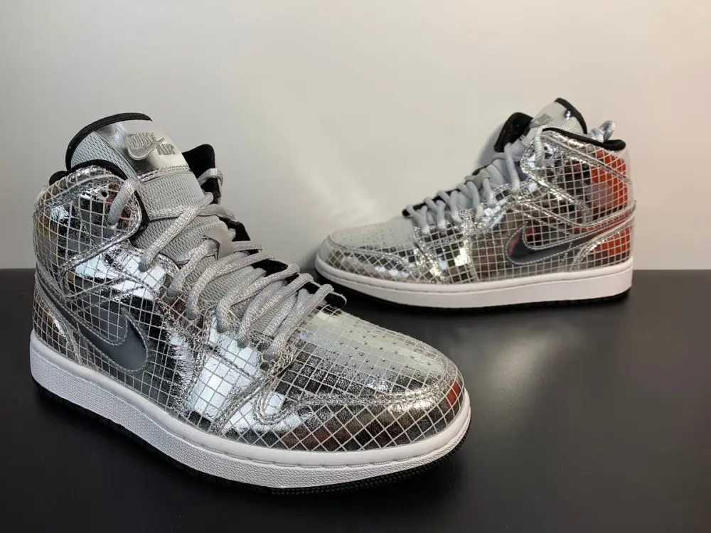 Air Jordan 1 Mid SE Disco Metallic Silver CU9304-001 