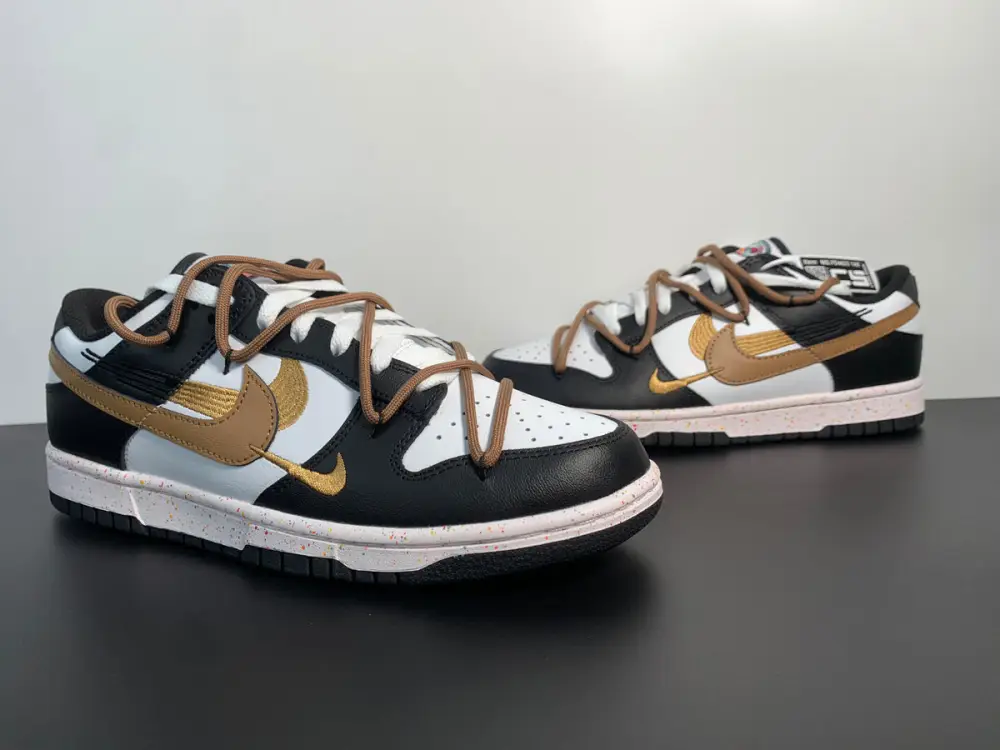 SB Dunk Low”Multi-Color White Black Brown Swoosh FD4623-142 