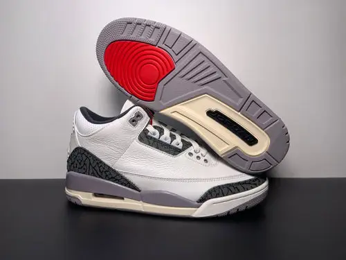 Nike Air Jordan 3 Retro Summit White Fire Red 'Cement Grey' 