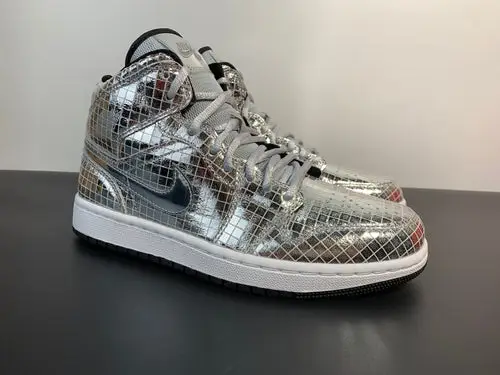 Air Jordan 1 Mid SE Disco Metallic Silver CU9304-001 