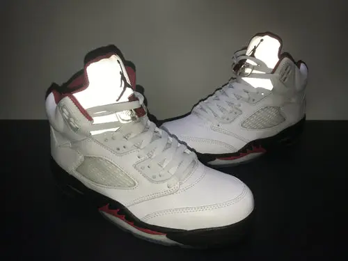 Air Jordan 5 Low Golf 'Fire Red' White Black Metallic Silver Fire Red 