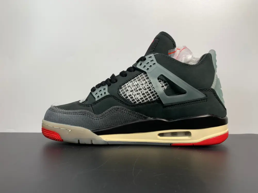 OFF-WHITE x Air Jordan 4 “Bred” CV9388-001 