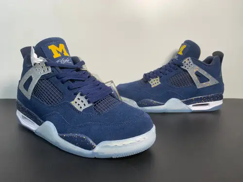 Air Jordan 4 Retro Michigan Wolverines, PE Amarillo Navy White 