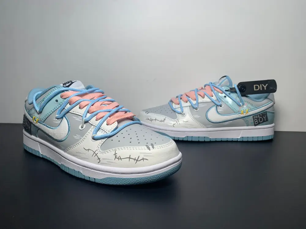 Nike Dunk Low Retro Fleece Swoosh Worn Blue 