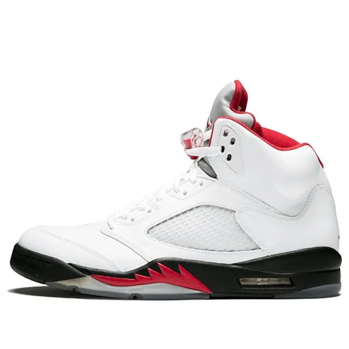 Air Jordan 5 Retro White Fire Red Black 136027-100 