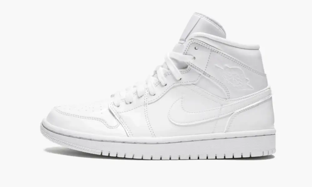 WMNS Air Jordan 1 Mid "Triple White Patent Leather" 