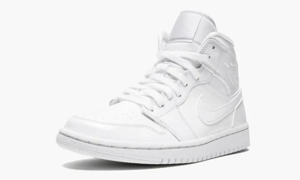WMNS Air Jordan 1 Mid "Triple White Patent Leather" 