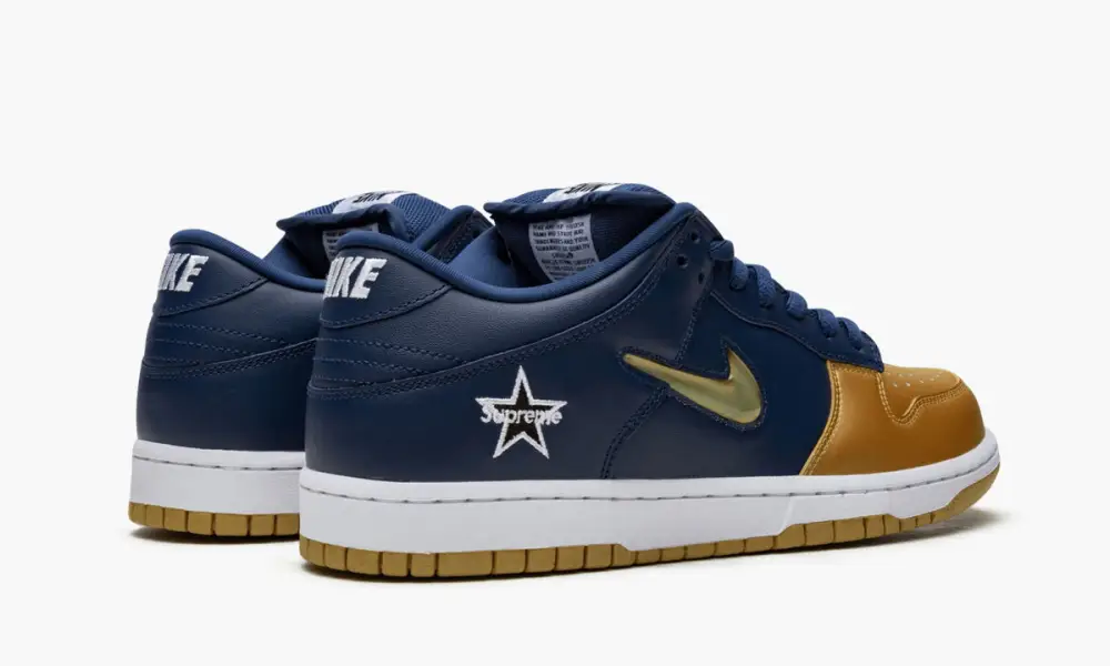 SB Dunk Low "Supreme - Jewel Swoosh Gold Navy"