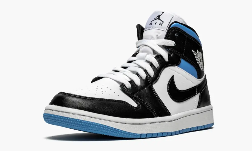 WMNS Air Jordan 1 Mid "Black White University Blue"