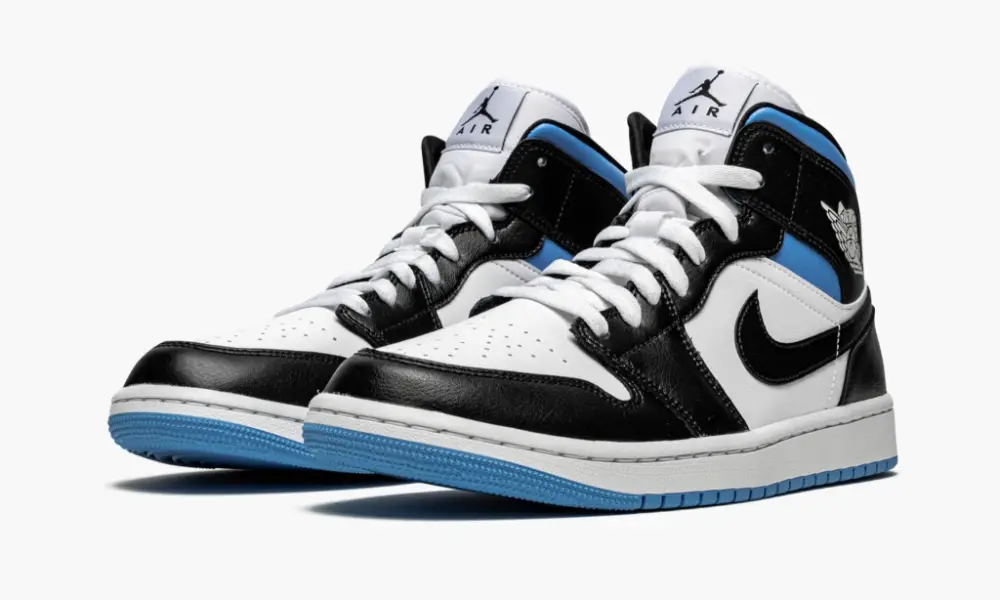 WMNS Air Jordan 1 Mid "Black White University Blue"