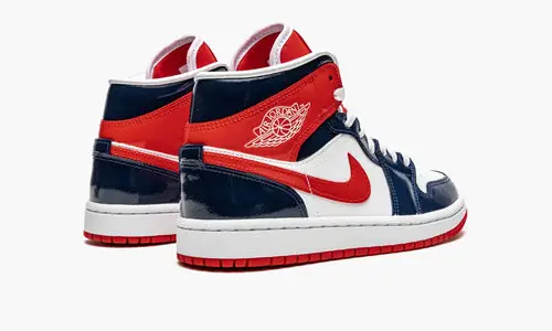 WMNS Air Jordan 1 Mid "Patent Leather Navy   White   Red" 