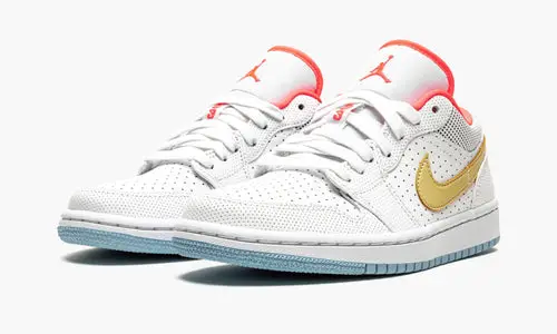 WMNS Air Jordan 1 Low SE "White   Sesame   Flash Crimson" 