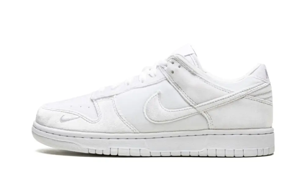 Nike Dunk Low "Dove Street Market Triple White Velvet" 